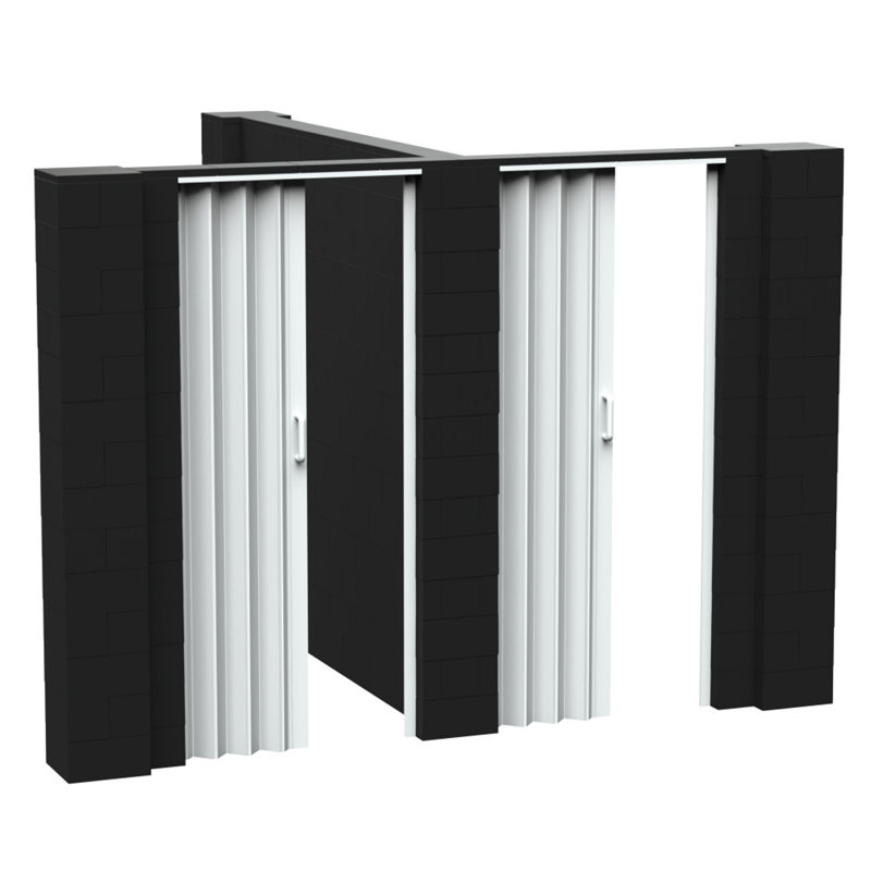 Ensemble mural en forme de T avec porte Everblock, H 84 po x l 120 po x P 96 po, Noir