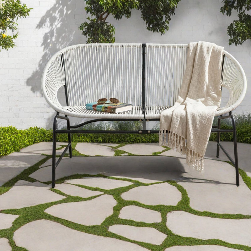 Canapés de patio compacts, causeuse en fer rotin Pe, balcon de patio moderne