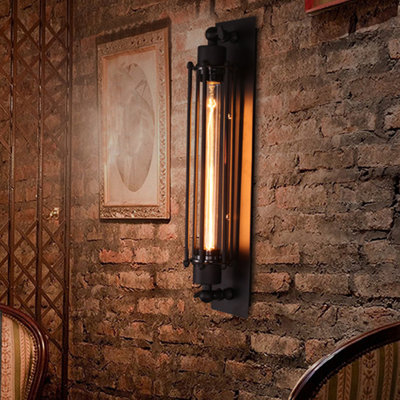 Plafonnier rétro industriel encastré tubulaire
