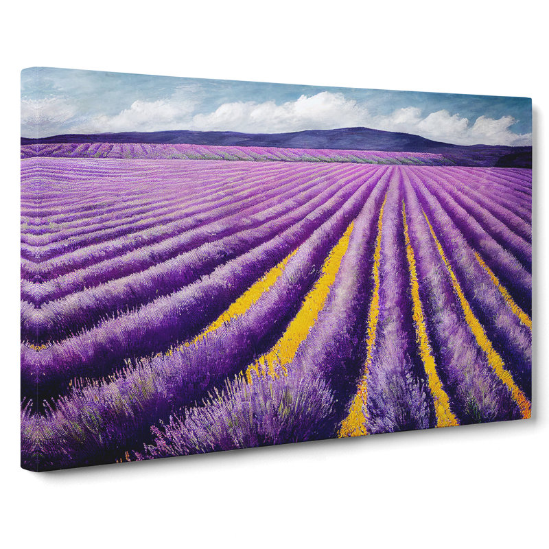 Phenomenal Lavender Flower Field - Wrapped Canvas, 35cm H x 50cm W x 3cm D
