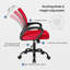 Chaise de bureau réglable avec rotation à 360 °, hauteur et inclinaison, rouge-1424091287