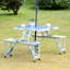 Table de pique-nique pliante avec trou pour parasol Outsunny