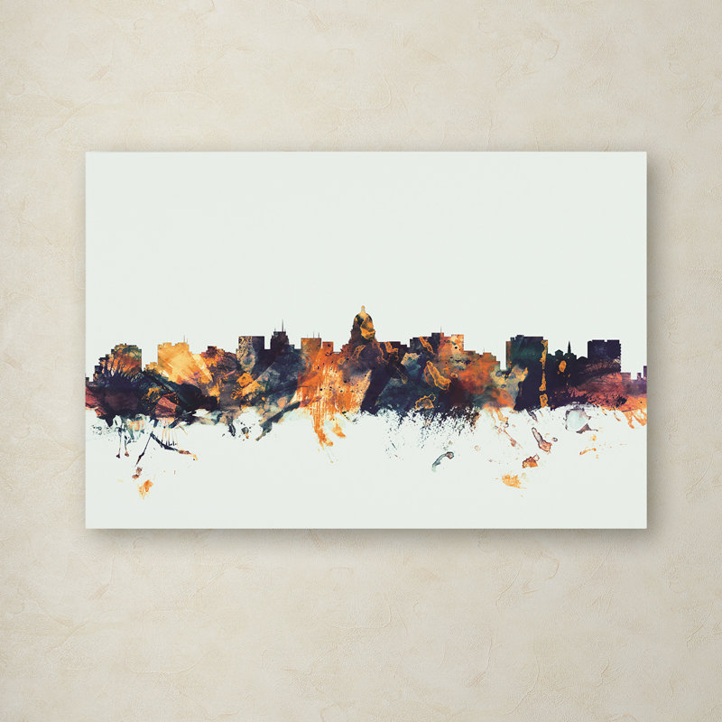« madison wisconsin horizon », impression sur toile, H 16 po x l 24 po x P 2 po