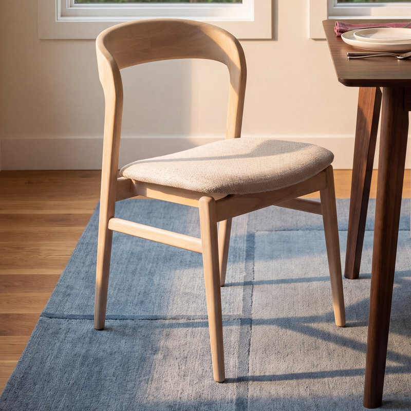 Anela 18'' H Upholstered Oak Side Chair, Nevoa/Crafted Glaze