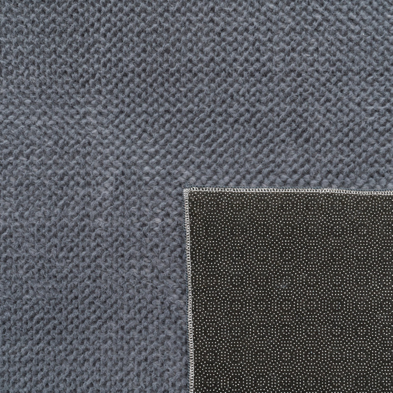 Ameenah Uniform Colour Area Rug, Dark Grey, Rectangular 60 x 100cm
