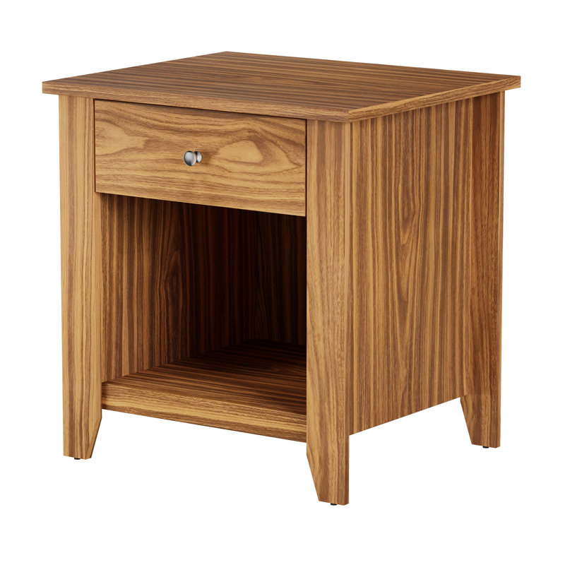Table de bout avec tiroir Ivagene - Table d'appoint avec tablette de rangement - Table de chevet en bois de style traditionnel pour chambre à coucher ou salon