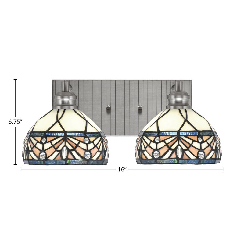 Éclairage pour meuble-lavabo 2 lumières Annaclara, Nickel brossé