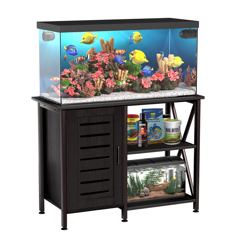 Support d'aquarium 40-50 gallons, support d'aquarium robuste avec armoire - noir