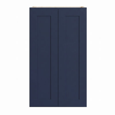 Armoire murale bleu marine Shaker, structure en bouleau massif, boîte d'armoire en contreplaqué, tablette réglable, finition matte douce, plusieurs tailles