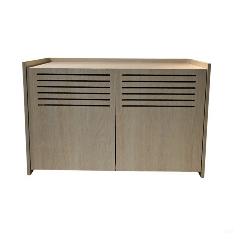 Maison de chat moderne en bois avec patin à griffer, bac à litière pour chat, bac à litière caché spacieux - 33,46 po x 21,06 po x 21 po, 45,87 lb