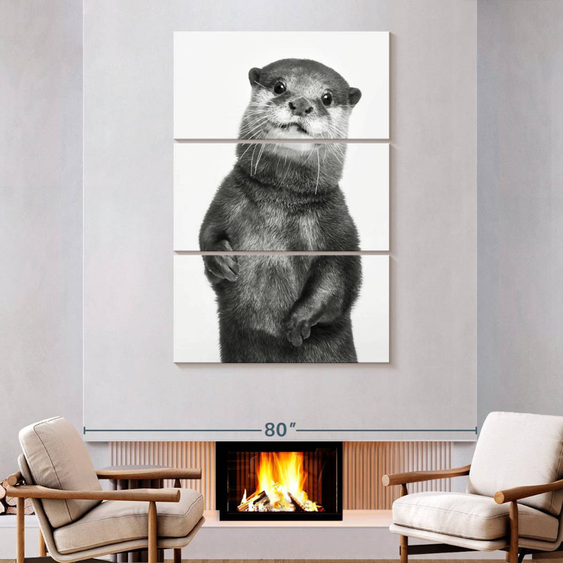 Brampt Monochrome Otter, 74" H x 48" W