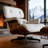 Hayeslee Genuine Leather Chaise Lounge Chair with Ottoman Upholstered Chair Indoor