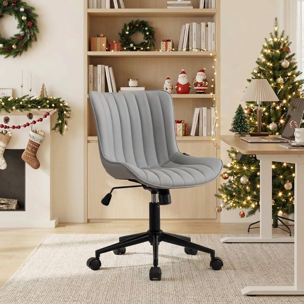 Brionni Leather Office Chair, Gray Performance Faux Leather