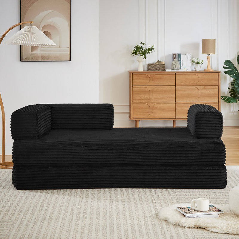 Canapé modulaire surdimensionné Cloud Boneless - Canapé en velours côtelé, Noir