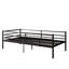 Lit de jour simple, support de lattes en métal robuste, sommier plateforme pour matelas de salon, chambre d'amis, assemblage facile, noir
