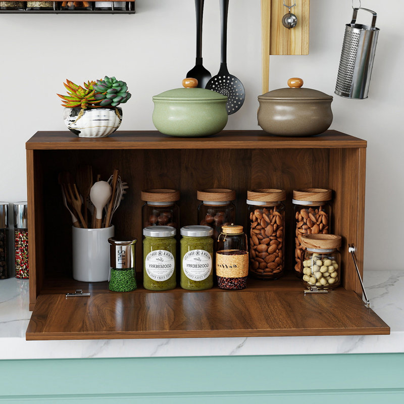 Kitchen Countertop Organizer with Flip-Down Door