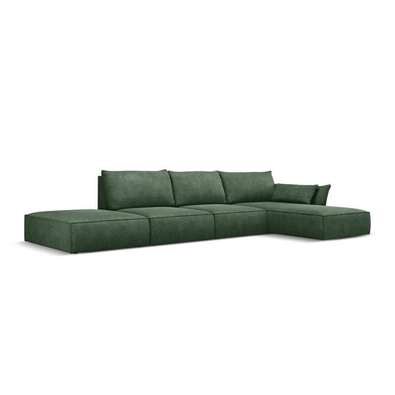 Laughlan 5 Seater Corner Sofa , Dark Green