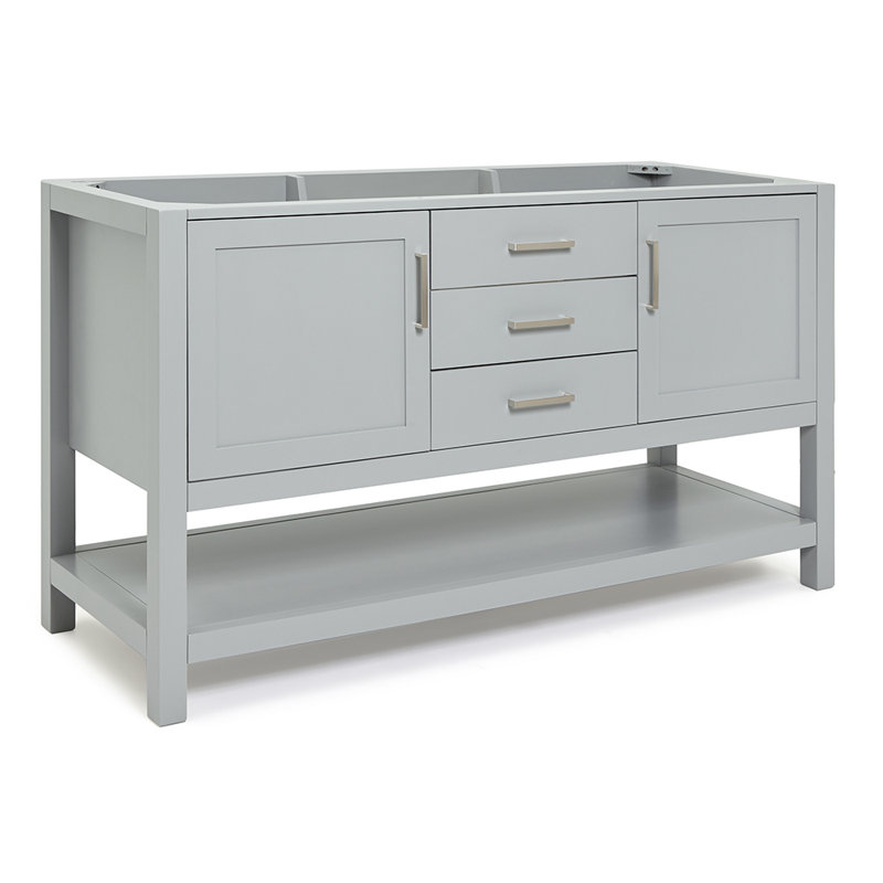 Bayhill 60'' W Single Bathroom Vanity Base, Gray
