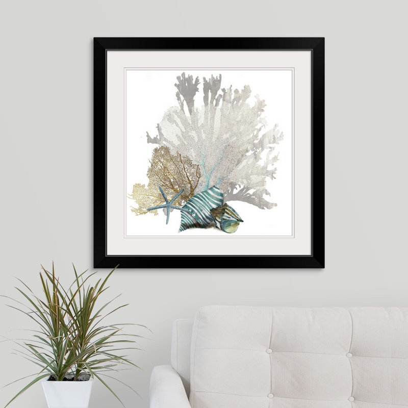 « Coral » par Aimee Wilson - reproduction d'impression sur toile tendue, H 28 po x l 28 po, Impression encadrée, Noir