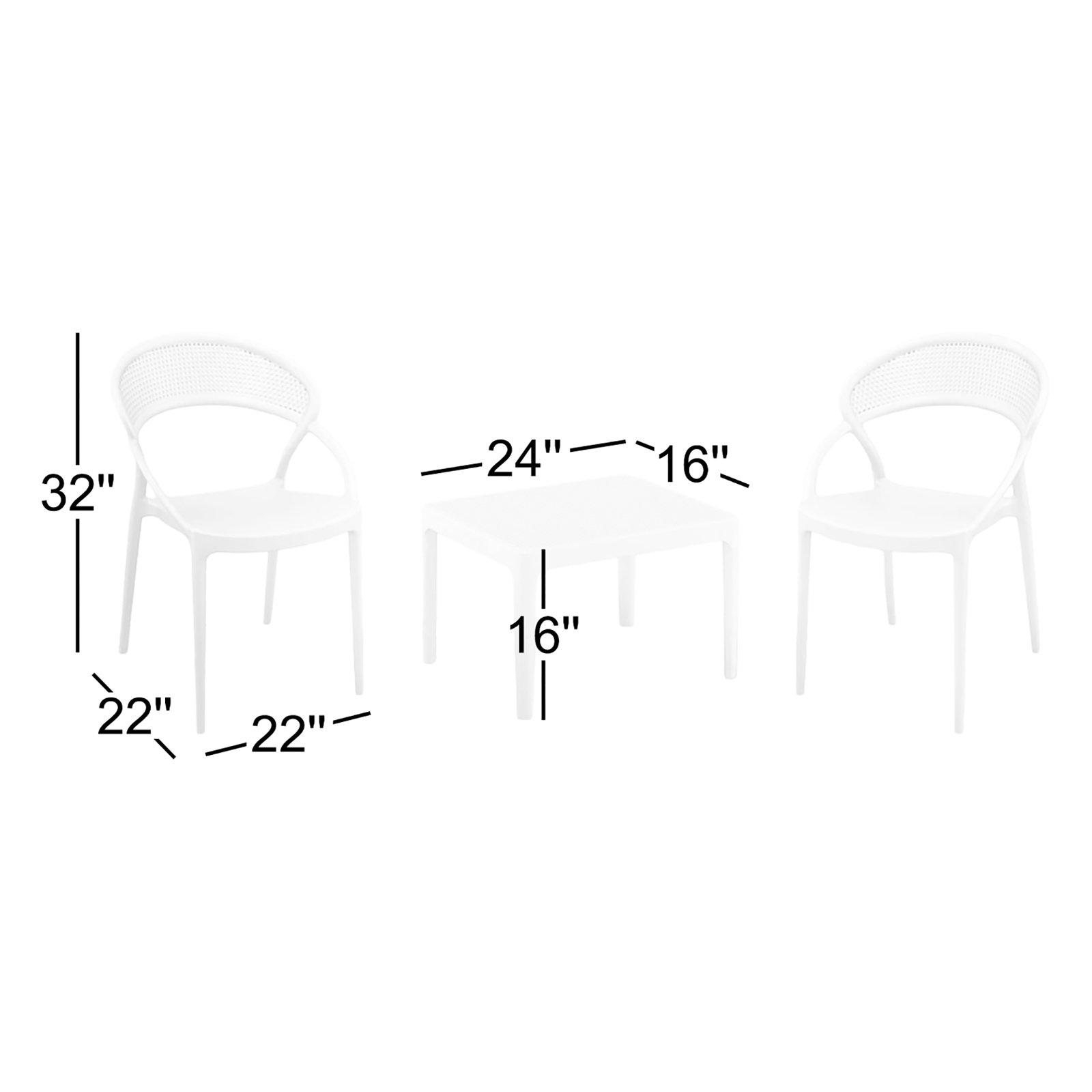 Farrah 2-Person Patio Seating Group, Black