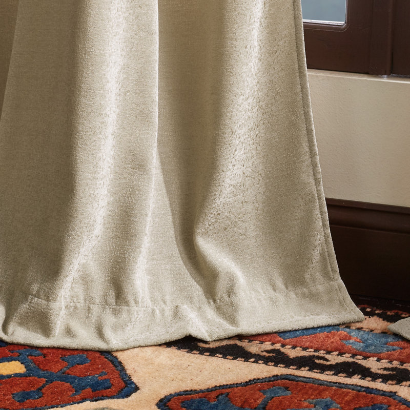 Natural Light-Filtering Polyester Back Tab Curtain Panels, 84"