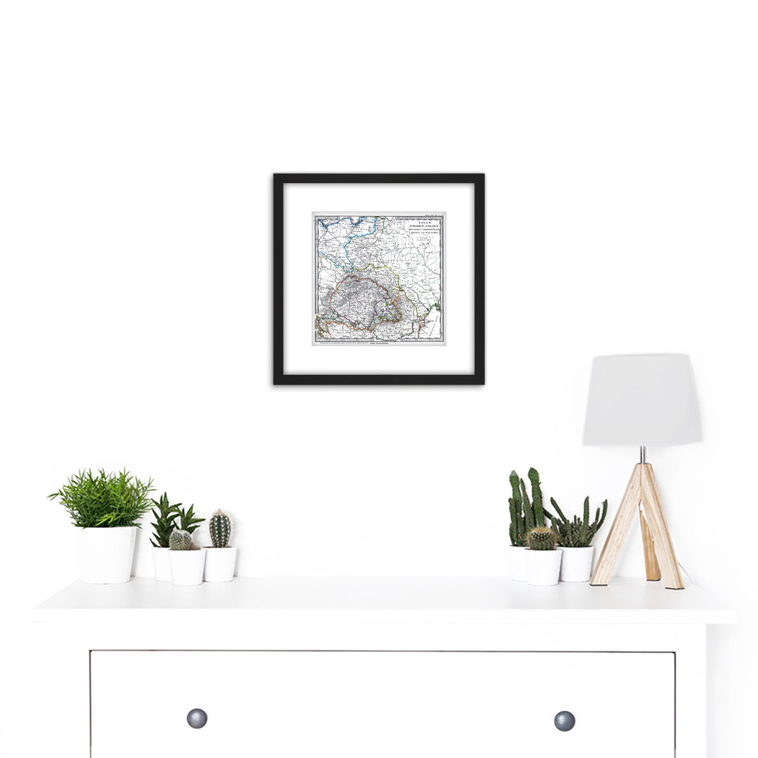 Map Antique 1862 Stieler Poland Hungary Old Replica - Single Picture Frame Print
