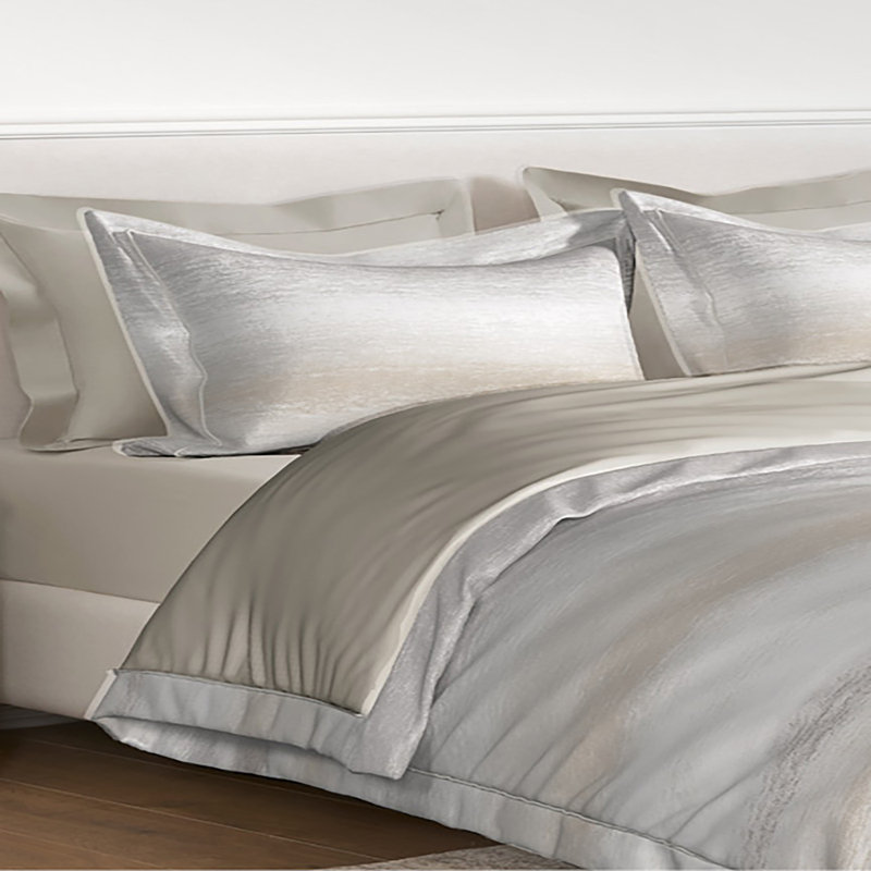 Ensemble de couette 3 pièces Jacquard P/Kaufmann Home Monde, King Comforter + 2 King Shams, Linen