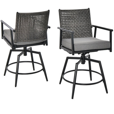 Jessicah 25.5" Patio Bar Stool with Cushion by Williston Forge