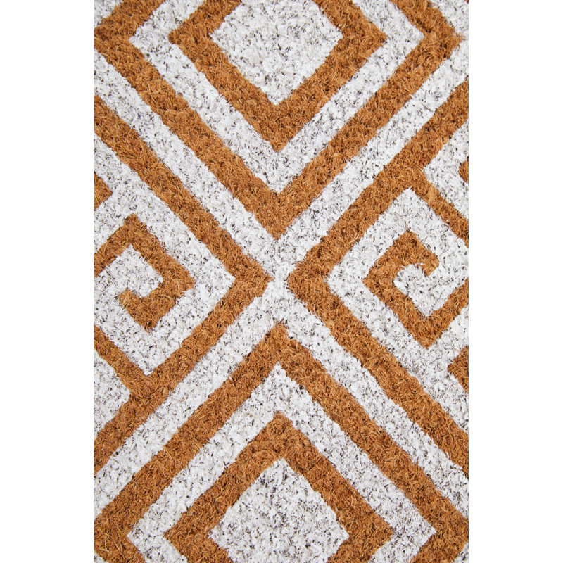 Surekha W40 x L60 cm Non-Slip Doormat, Brown/White