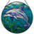 12"H Dolphin Ocean Stained Glass Window Panel-812237157
