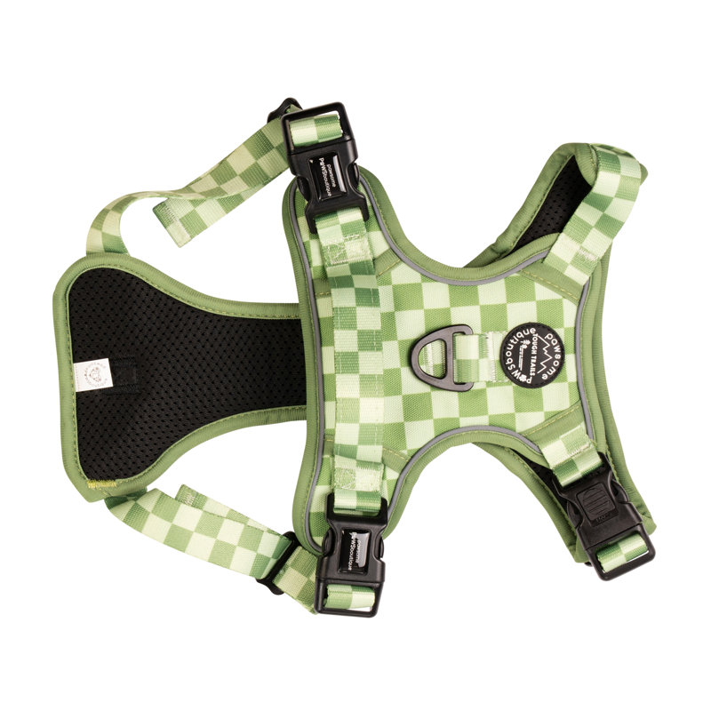 Pawsome Paws Boutique Adjustable Harness M Green Check, Small