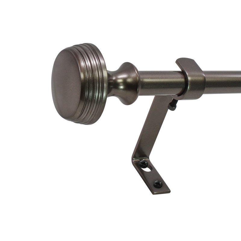 Tringle à rideaux simple réglable en métal Silvis, Hematite, 86 po - l 128 po 