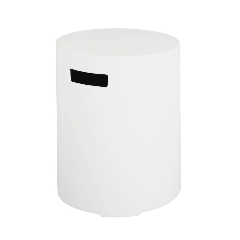 Table d'appoint blanche MGO, 16 x 20 po, support de réservoir d'extérieur | Idée de cadeau, Blanc