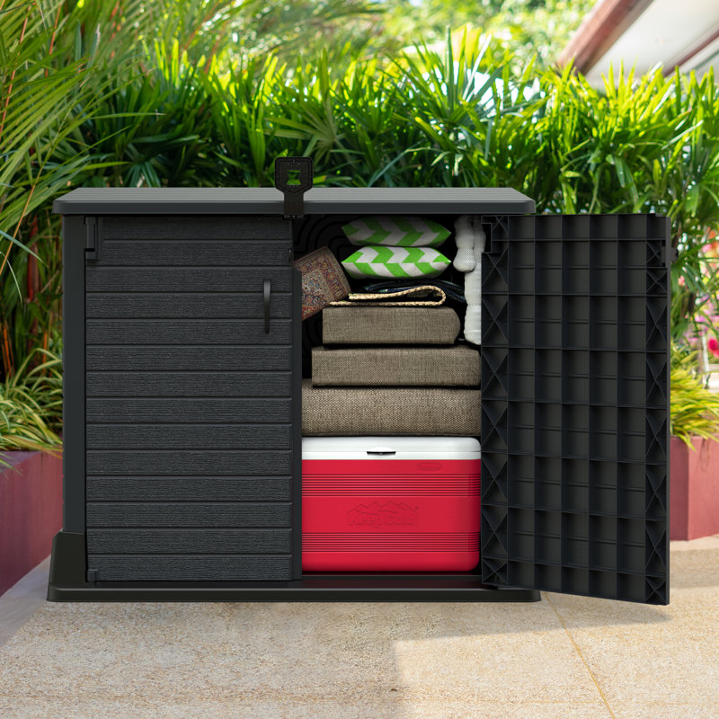 4 ft. 3 in. W x 2 ft. 5 in. D Resin Flat Garbage Shed