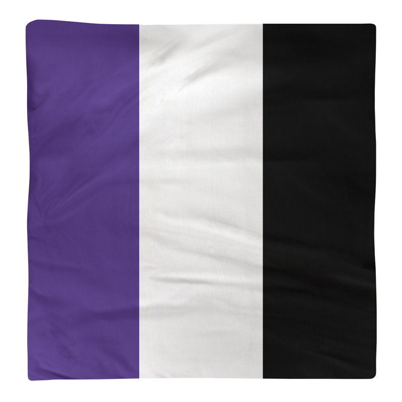 Striped Square Napkin, Purple/White/Black, Cotton Twill, 10" H x 10" W x 0.25" D