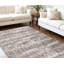 Tapis abstrait beige et brun 8 pi x 11 pi