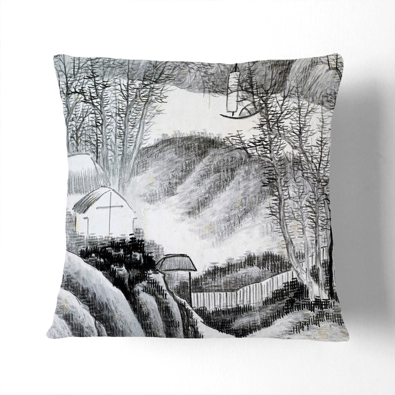 Floral Square Cushion, 40cm H x 40cm W x 15cm D, Stone