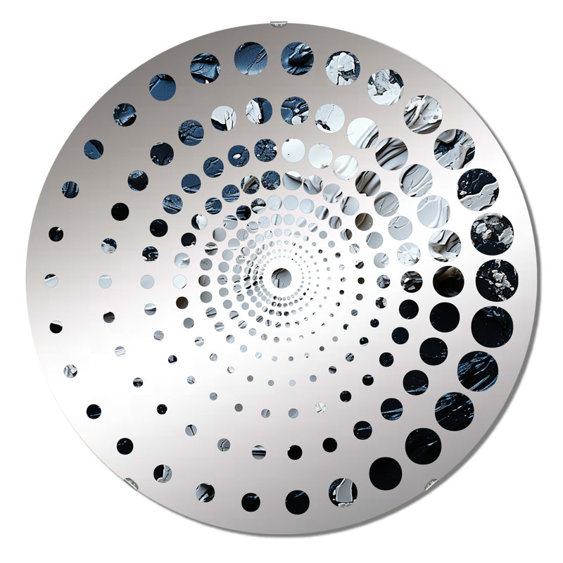 Lathena - Spiral Circle Wall Mirror, 23.6" x 23.6"