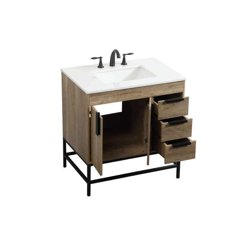 Ensemble de meuble-lavabo simple 32 po Eugene, Chêne naturel