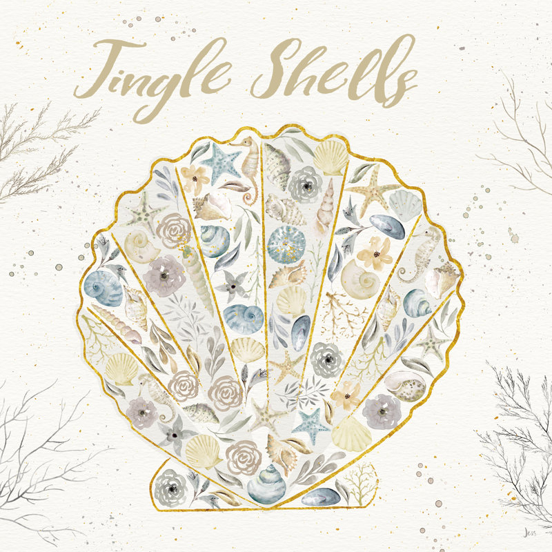 «Seaside Blossoms I Blue Jingle» par Jess Aiken, art textuel, H 12 po x l 12 po x P 1,25 po, Non, Toile encadrée noire
