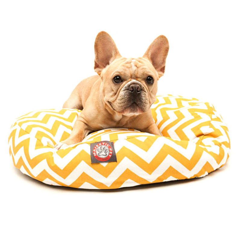 Coussin Zig Zag, Grand (l 42 po x P 42 po x H 5 po), Jaune