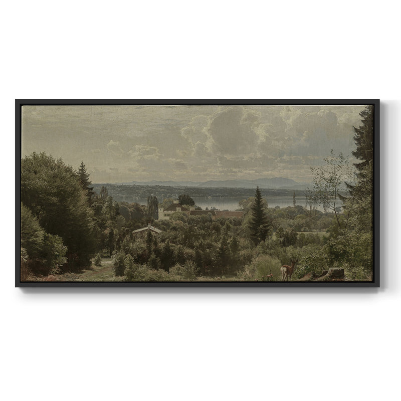 Série paysage - DCCCL XXV - Toile tendue avec châssis tendue, prête à être accrochée, H 25 po x l 49 po, Noir