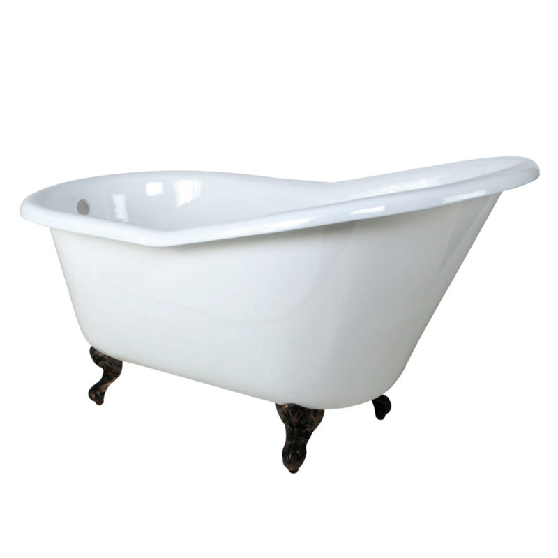 Baignoire sur pattes ovale en fonte 60 po Kingston Eden, Bronze frotté à l'huile