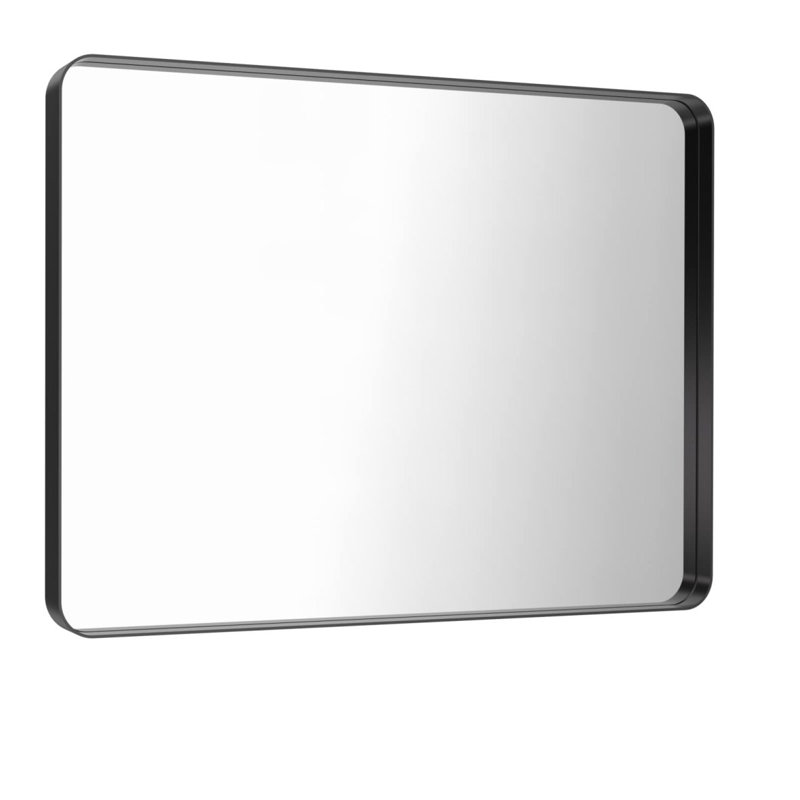 Black Aluminium Frame Bathroom Mirror, 29.93" x 39.93"