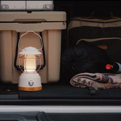 Lampe de table d'extérieur à DEL sans fil avec gradateur, pile rechargeable intégrée, 3 niveaux de luminosité avec banque d'alimentation S'mores
