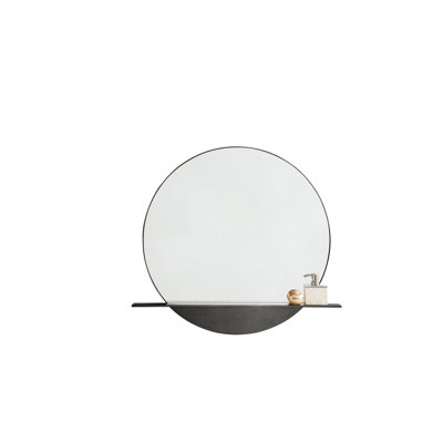Platform Round Framed Mirror
