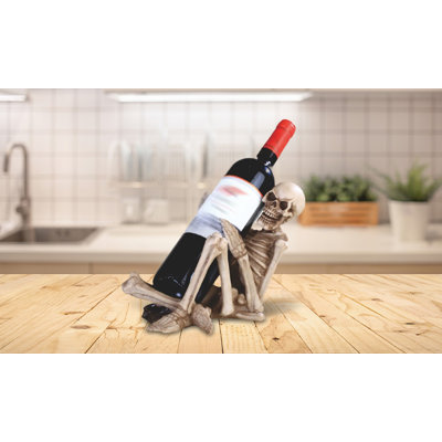 Delanny 11"W Skeleton Wine Rack Human Bone Bottle Holder Dining Room Figurine Unique Gifts