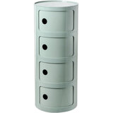 Modern Stackable Round Nightstand with Storage – 4-Tier Side Table Cabinet with Drawers