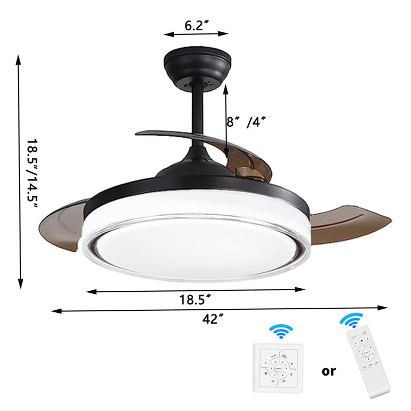 Kaitlynne 42'' Ceiling Fan with LED Lights
