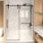 44 - 48" W X 76" H Sliding Shower Door With 5/16"  8Mm  Clear Tempered Glass, Stainless Steel Frame, Matte Black Adjustable Width, Reversible Installation, Excellent Waterproof Performance, Hardware,